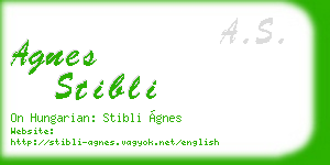 agnes stibli business card